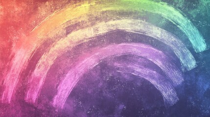 Abstract Rainbow Arcs Painted Texture Background