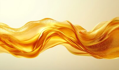 Golden Oil Wave Flowing in Abstract Form, Generative AI