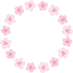 かわいい桜の花の円形フレーム