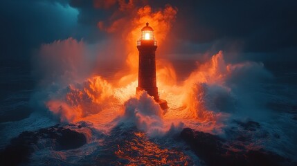 Stormy Seas Lighthouse Guiding Light (1)