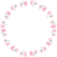 かわいい桜の花の円形フレーム