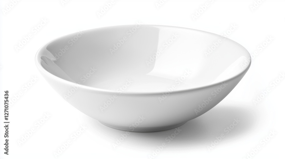 Poster a pristine white bowl rests gently on a smooth white background, creating a serene and harmonious vi