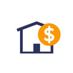 Storage costs icon with a warehouse on white