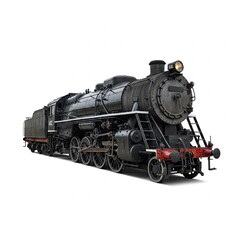 Fototapeta premium old steam locomotive isolated on white