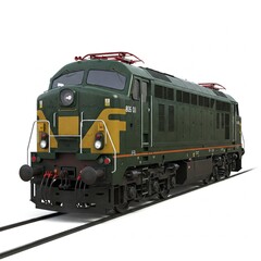 old diesel train isolated on white