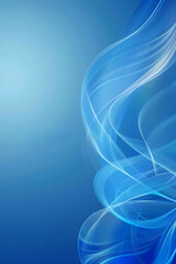 Abstract blue background with flowing light waves creating a serene atmosphere