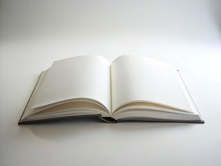 Blank Book Page Open on White Background - Stock Photo for Writers, Authors, and Designers