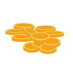 Stack of golden coins vector illustration, gold coin pile clip art, gold money clipart image