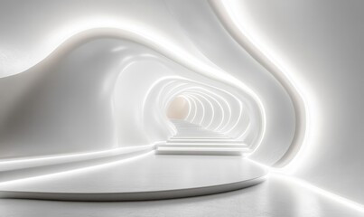 Obraz premium 3D Futuristic Background in Minimalist Style, Generative AI