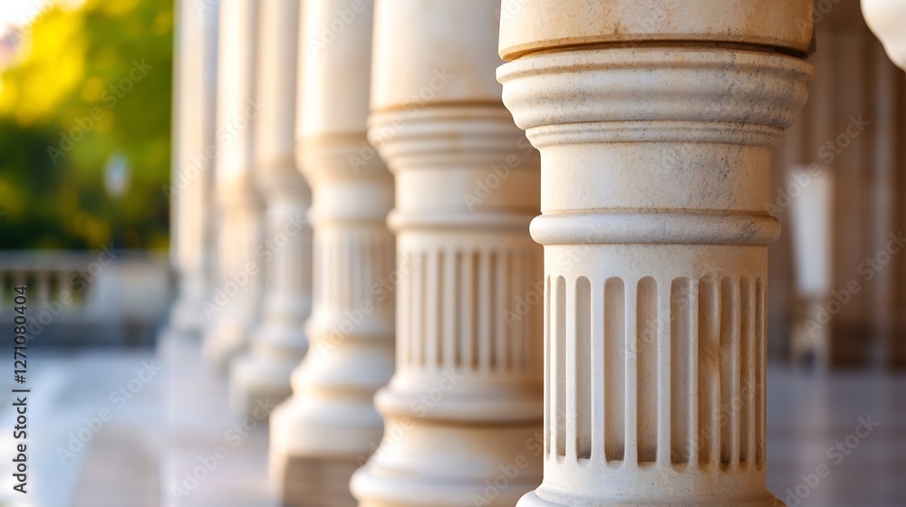 Fototapete Detailed view of classical columns showcasing architecture in a grand setting : Generative AI