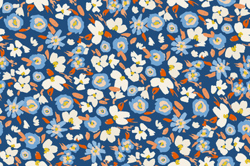 Cute feminine seamless pattern with tiny flowers.