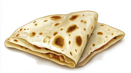 Fototapeta premium Quesadilla isolated on white background