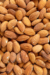 almonds on white background