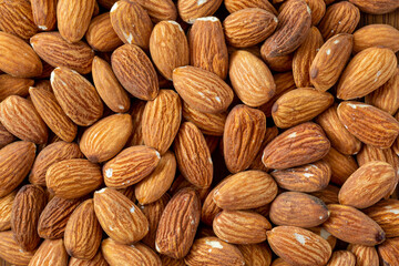 almonds on white background