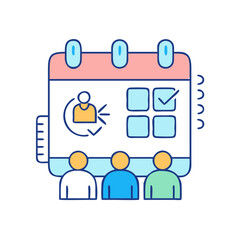 meeting schedule icon, meeting schedule vector illustration-simple illustration of meeting schedule, perfect for meeting schedule logos and icons