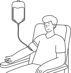 헌혈 남자 흑백