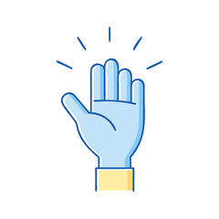 raised hand icon, raised hand vector illustration-simple illustration of raised hand, perfect for raised hand logos and icons