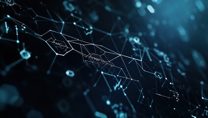 Obraz premium Exploring Complex Network Structures: Visualizing Connections and Data Flow with Abstract Designs