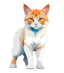 Fototapeta premium Cat Vector Art with Vibrant Colour Illustration