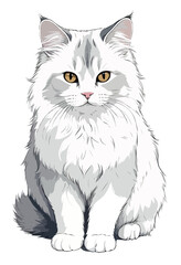 Fototapeta premium Cat Vector Art with Vibrant Colour Illustration