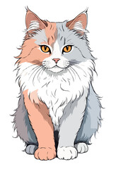 Obraz premium Cat Vector Art with Vibrant Colour Illustration