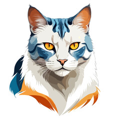 Cat Vector Art with Vibrant Colour Illustration