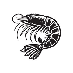 vector illustration of an  shrimp fish
