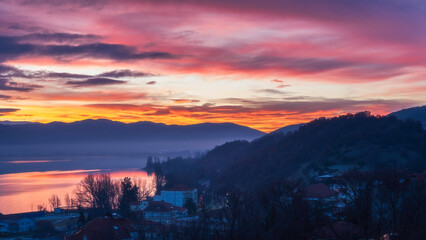 sunset in the mountains