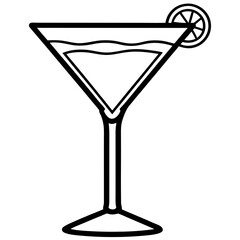 Modern Martini Glass Vector Art