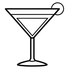 Modern Martini Glass Vector Art