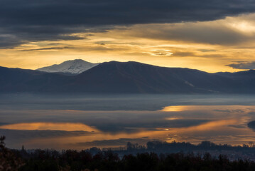 sunset in the mountains