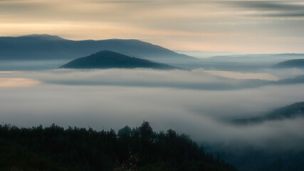 fog in the mountains
