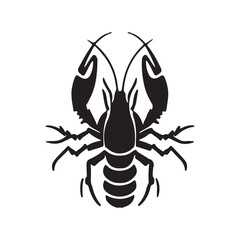 the crawfish icon silhouette vector illustration