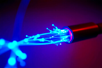 Fiber optics background with Server room dots light