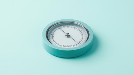 Teal Analog Clock on Aqua Background