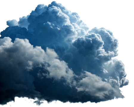 Dark ominous cloud isolated on a transparent background. showcasing dramatic weather and stormy sky conditions. Perfect for weather-related content.