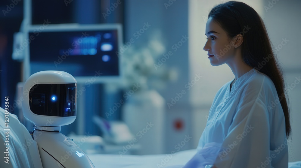 Poster ai-powered robotic nurse that automates routine patient care with human-like precision.