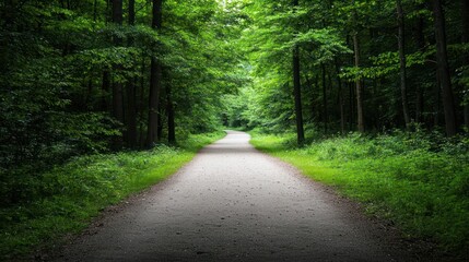 Fototapeta premium Glowing Path Through a Lush Green Forest