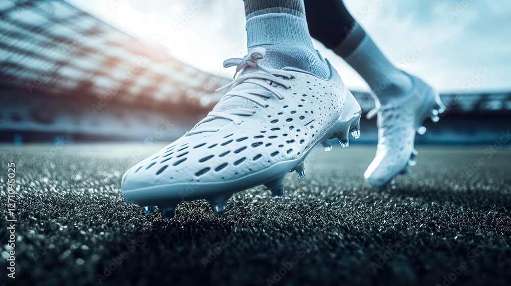 Poster lightweight upper, flexible soleplate, and traction-enhancing studs for maximum control and speed on