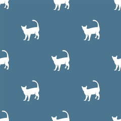 cat pattern background. cat silhouette pattern background. Seamless pattern with silhouettes of cats.