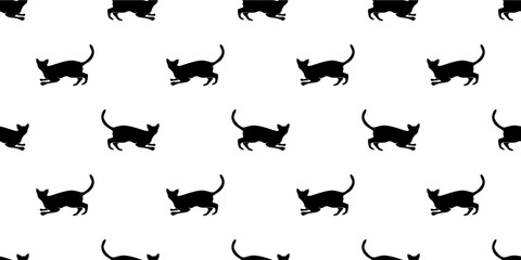 cat pattern background. cat silhouette pattern background. Seamless pattern with silhouettes of cats.