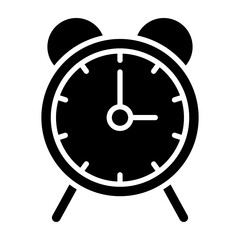 Alarm clock glyph icon