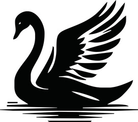 Swan vector flat icon. Isolated swan bird emoji illustration