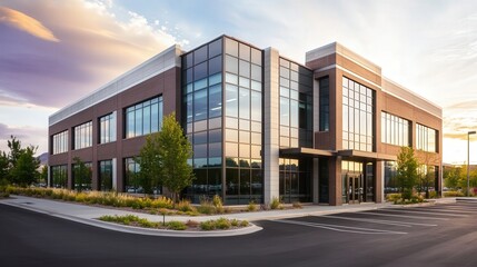 professional office building exterior with contemporary architecture, symbolizing success and growth