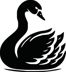 Swan vector flat icon. Isolated swan bird emoji illustration