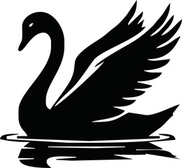 Swan vector flat icon. Isolated swan bird emoji illustration