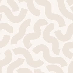 Black geometric lines seamless pattern. Wavy squiggle shapes texture background