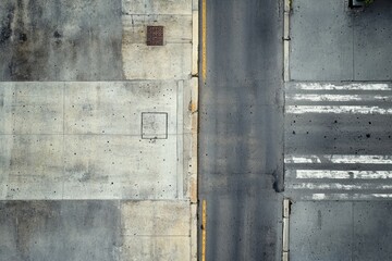 Symmetrical urban concrete wall with weathered texture. AI image