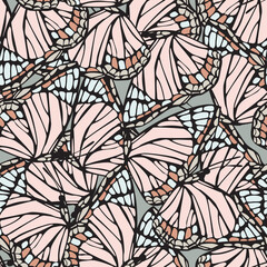 Beautiful butterfly wings seamless pattern. Gorgeous exotic insect background