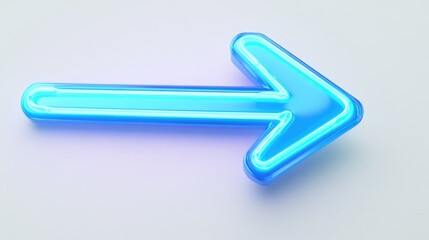 Obraz premium A blue arrow pointing left on a white background, useful for pointing out important information or highlighting a direction